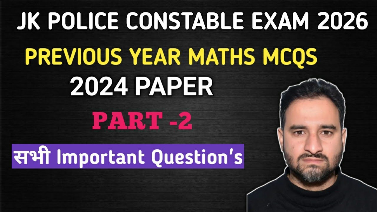 JK Police Constable Previous Year Maths Question Asked in 2024 Exam | Part-2