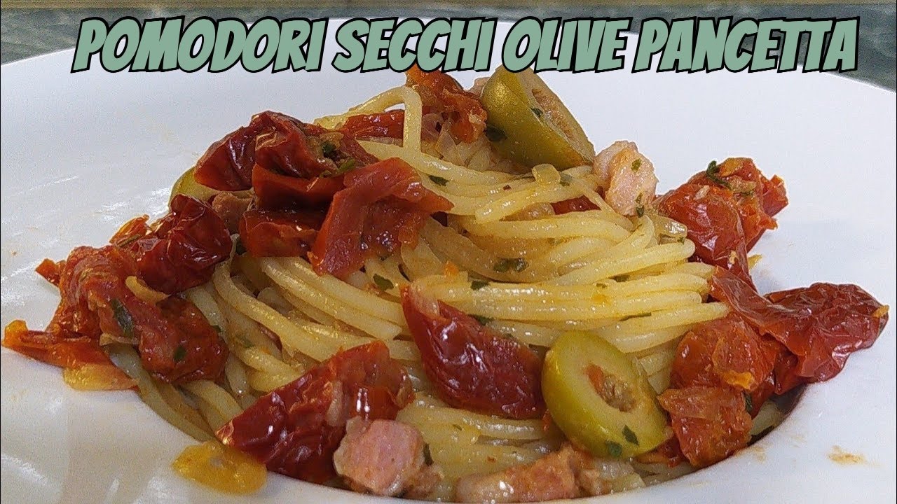 pasta con pomodori secchi e pancetta