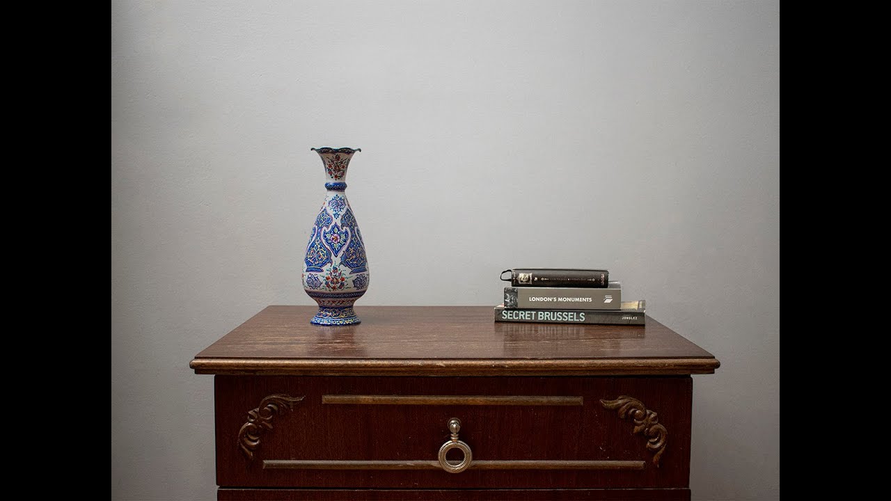 Vintage Persian Enamel Decorative Table Vase Floral Pattern | Craftestan