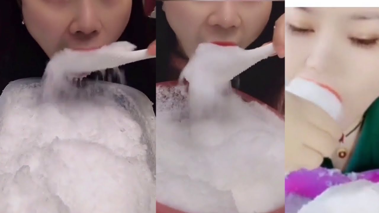ONLY BITES EXTREMELY SQUEAKY DRY FREEZER FROST POWDERY, SHAVED AND CRUSHED ICE EATING ASMR