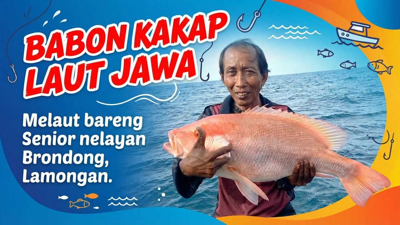 Kakap merah babon laut jawa - (red snapper handline fishing)