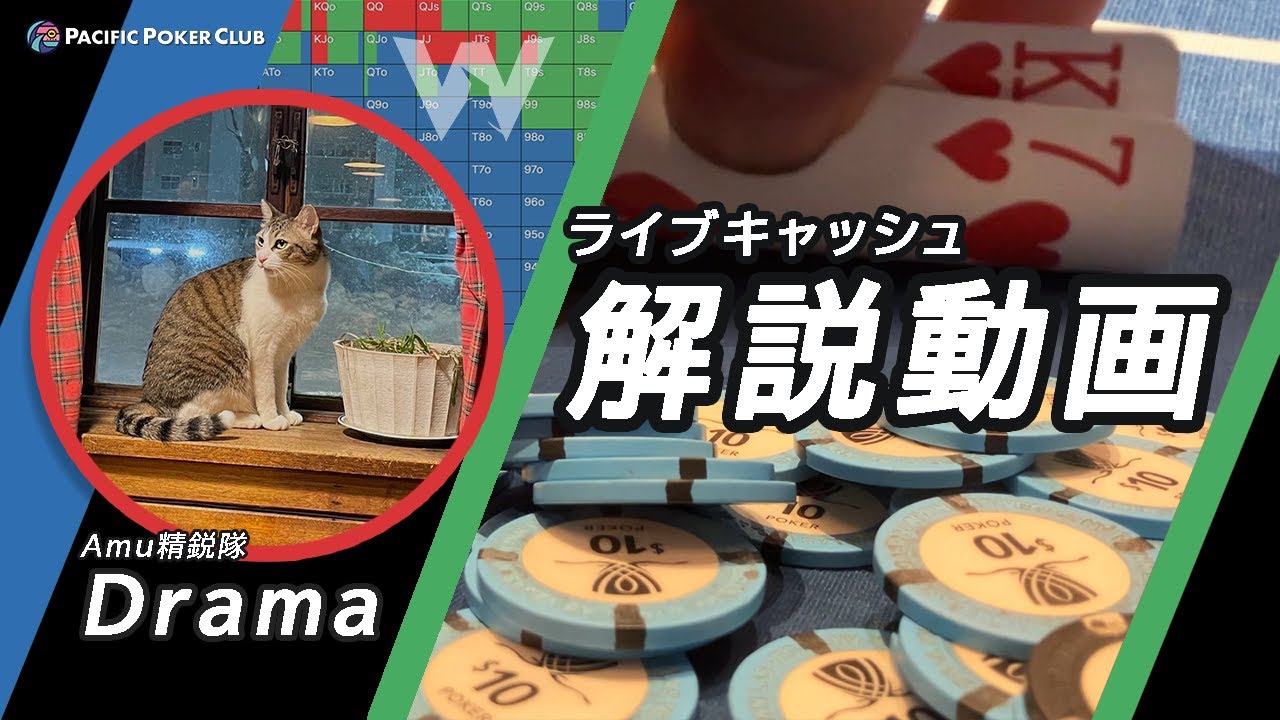 [ポーカー] ”Amu精鋭隊”: Dramaさんによる解説動画 part 2