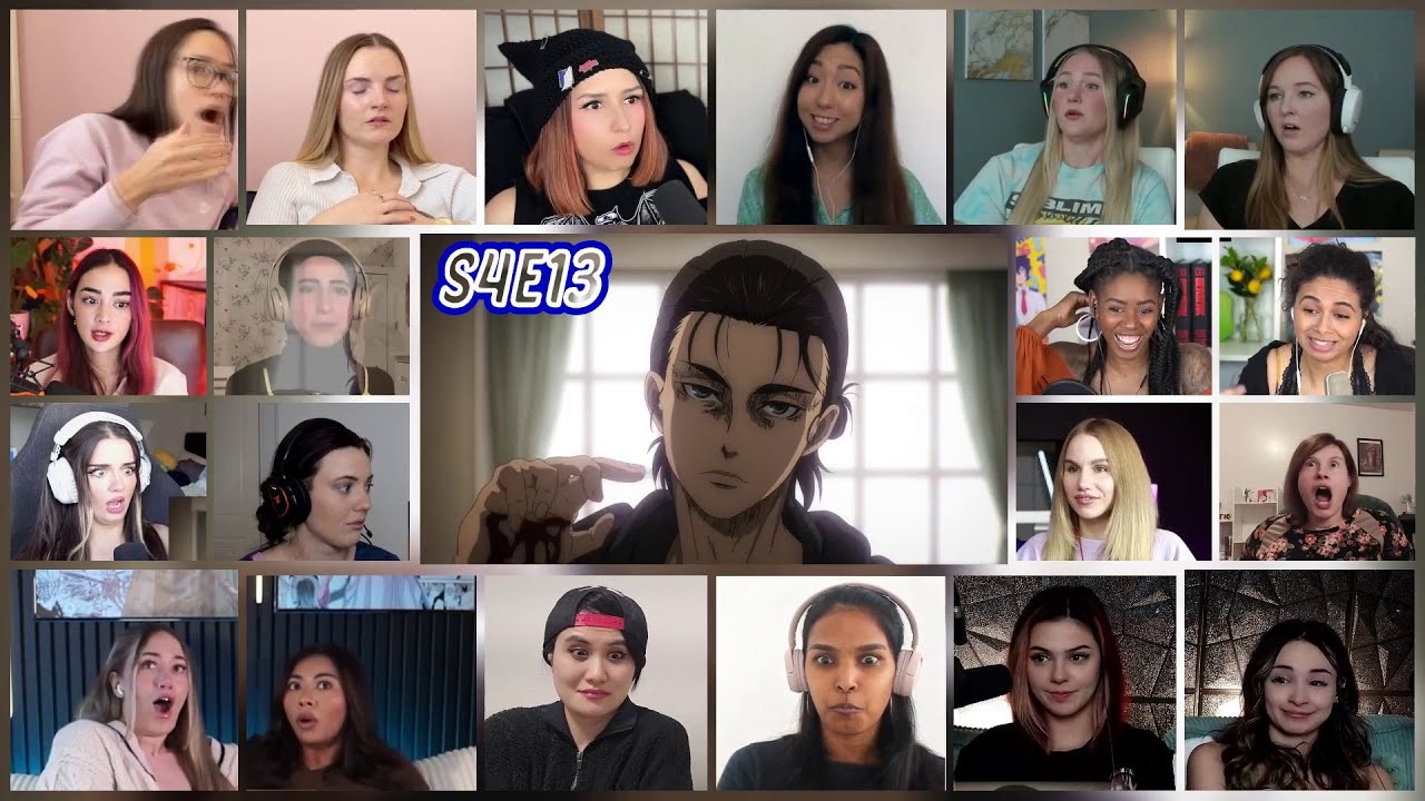 Attack on Titan Season 4 Episode 13 Girls Reaction Mashup |  進撃の巨人