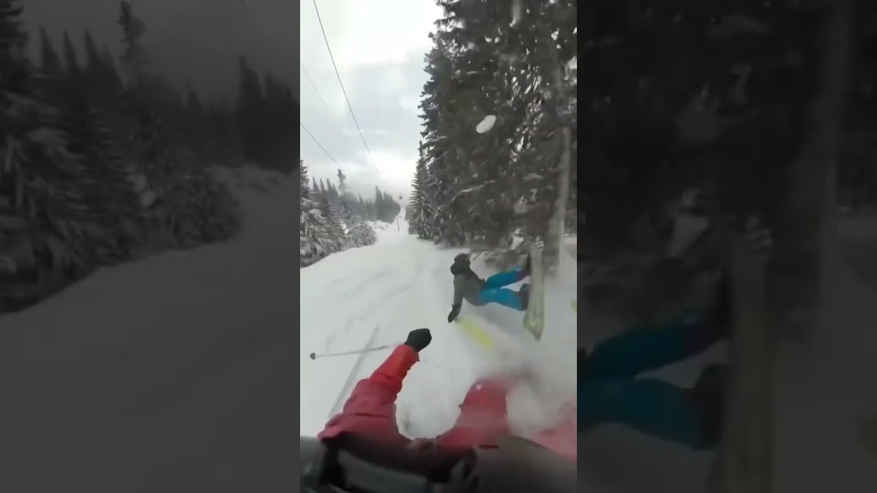 Who's at fault? Skier or snowboarder crash collision. Video by Andrej Dobrik