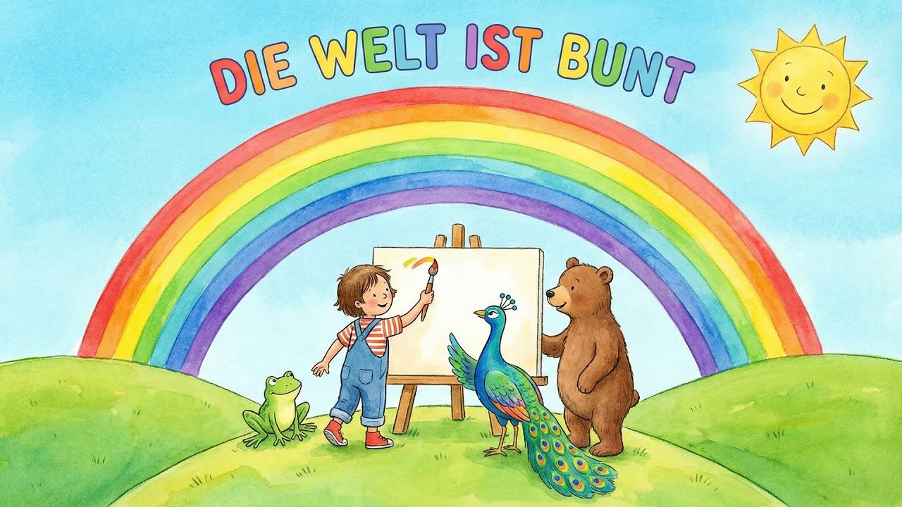 🌈 Die Welt ist bunt | Kinderlied zum Mitsingen & Farben lernen