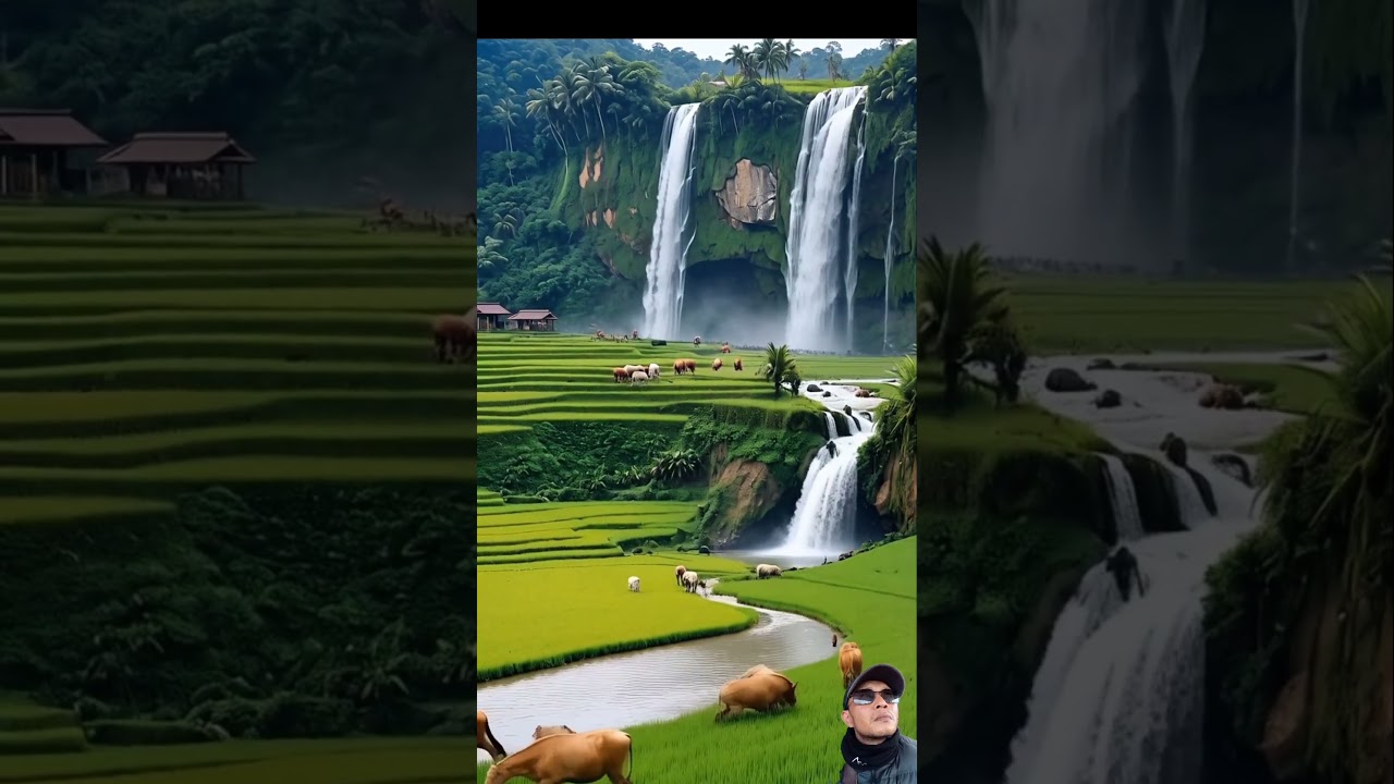 Air terjun dipesawahan #sawah #airterjunterindah #wisata #pemandangan #pesawahan #shortsfeed #shorts