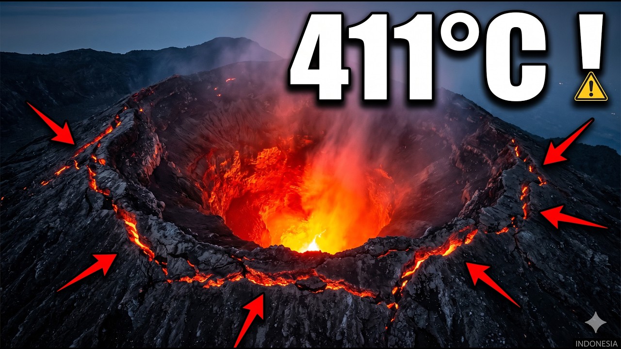 ⚠️Slamet Volcano Temperature DOUBLED to 411&deg;C &mdash; Fractures Ring the Crater ! Indonesia !