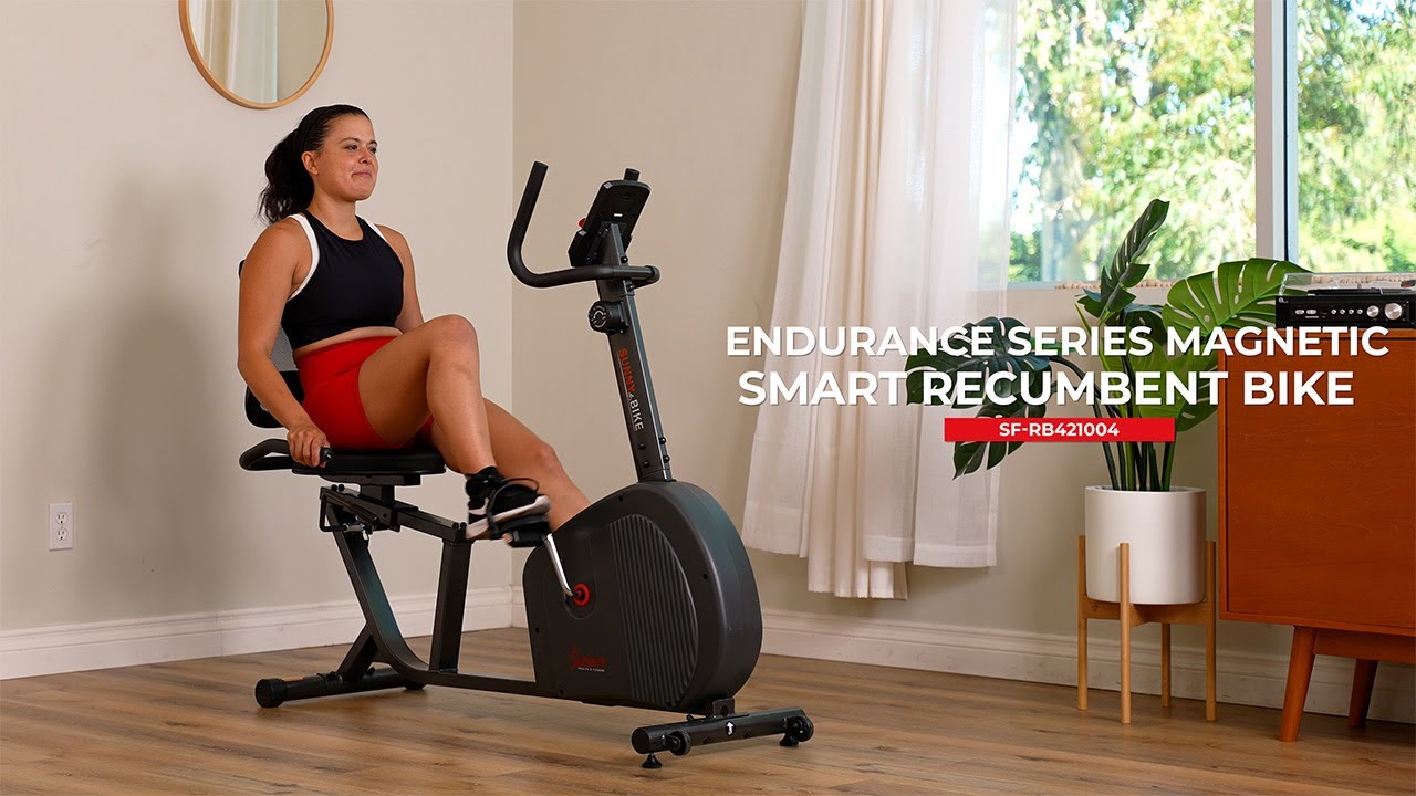 Endurance Series Magnetic Smart Recumbent Exercise Bike SF-RB421004 | Sunny Health & Fitness