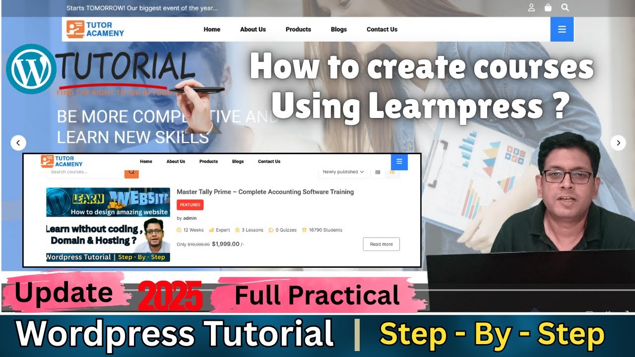 How to Create a Website Using WordPress and LearnPress Plugin | How to creare courses in learnpress?