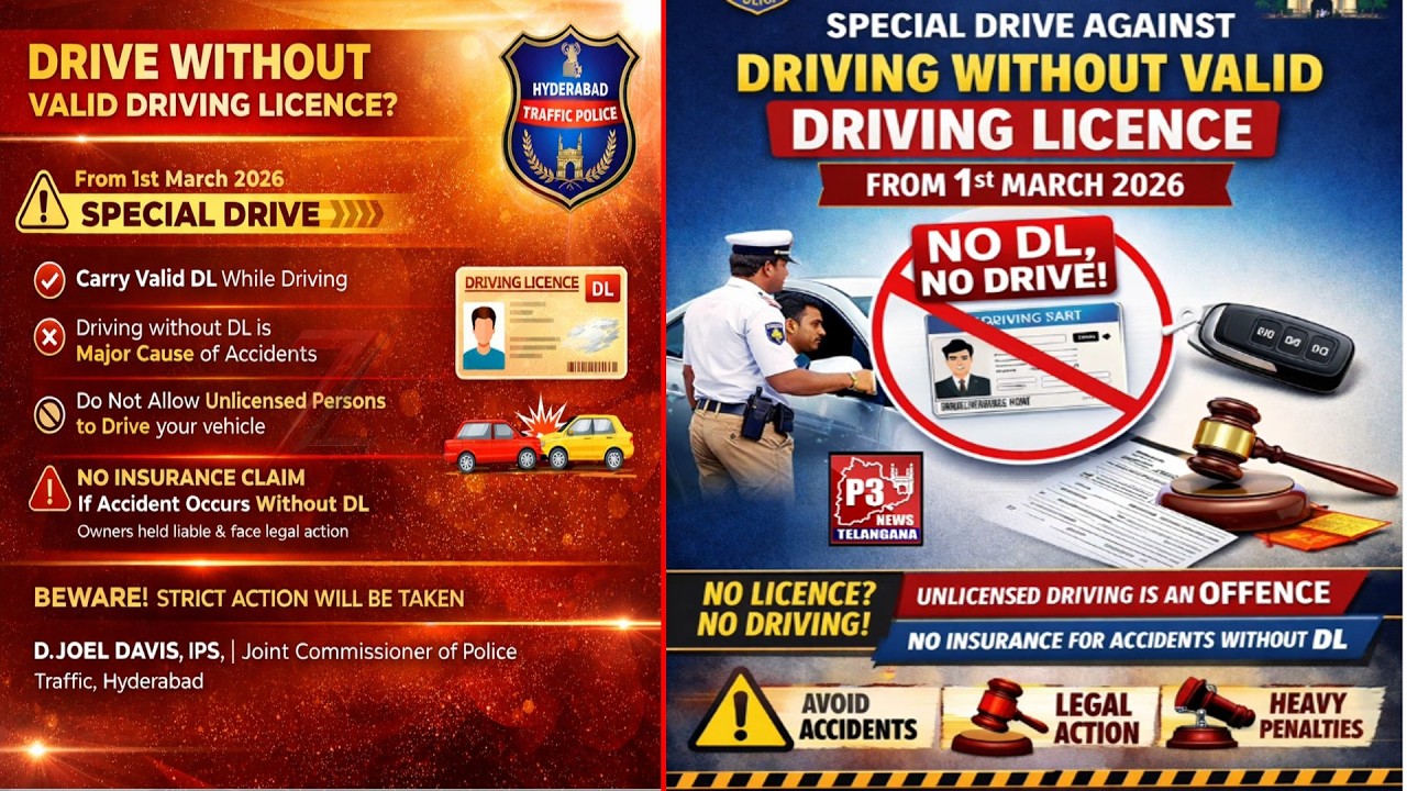 Bina License Gaadi Chalayi Toh Seedha Case! Hyderabad Traffic Police Warning