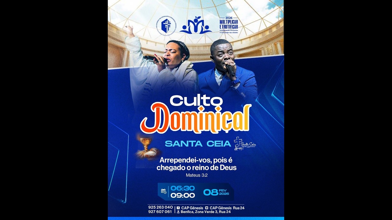 IIº CULTO DOMINICAL E SANTA CEIA TEMA: ARREPENDEI-VOS, POIS É CHEGADO O REINO DE DEUS