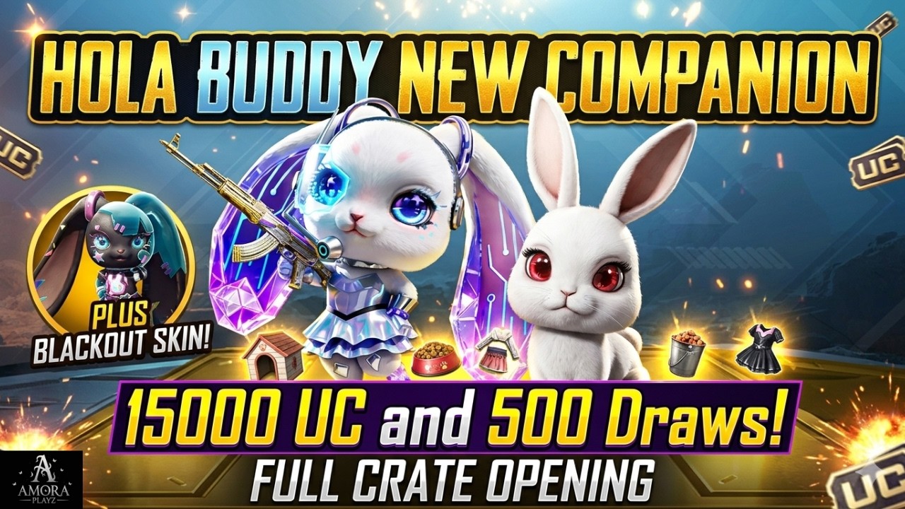 15000 UC NEW HOLA BUDDY FULL CRATE OPENING | ALL REWARDS UNLOCKED | BUNNY BUDDY COMPANION| BGMI 4.3