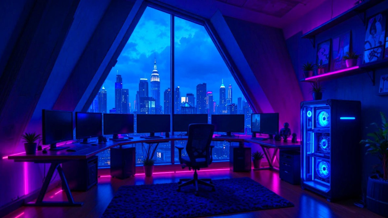 Cosmic Lofi Space 💜 Relaxing Rain Beats for Study Sessions & Calm Night Vibes