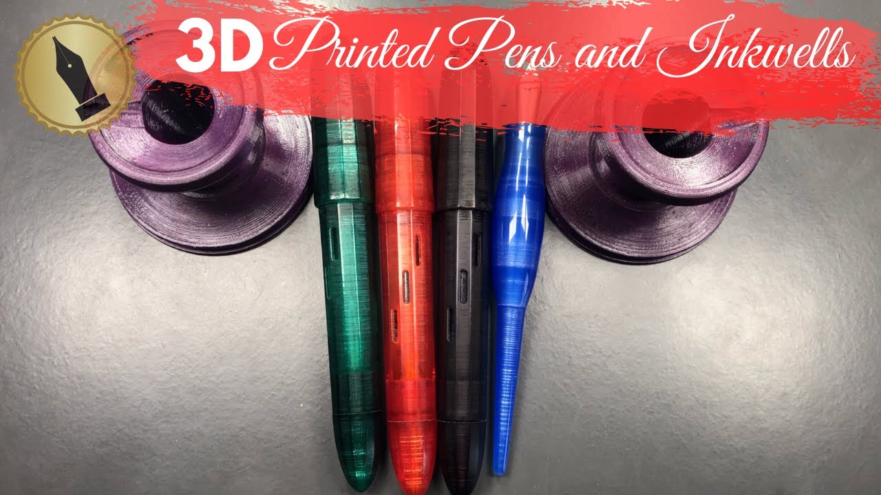 William Shakour Titan 3D Printed Pens and Inkwells