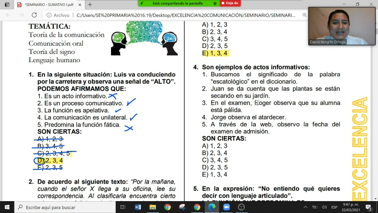 PARTE I - SEMINARIO DE LENGUAJE | PREPARACIÓN PARA EL PRIMER SUMATIVO CEPUNT - UNT