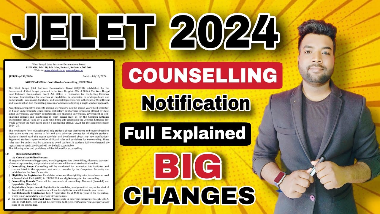 JELET 2024 Counselling Big Changes | No Mop-Up Round | All New Rules & Guidelines.