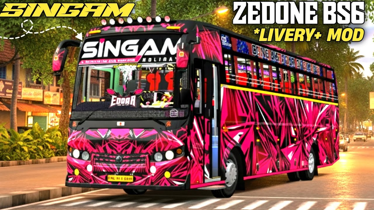NEW SINGAM EDGAR ZEDONE BS6 BUS 🔥 || TREND BUS LIVERY 🤑 || #BuSSid #Singambuslivery #zedonebusmod