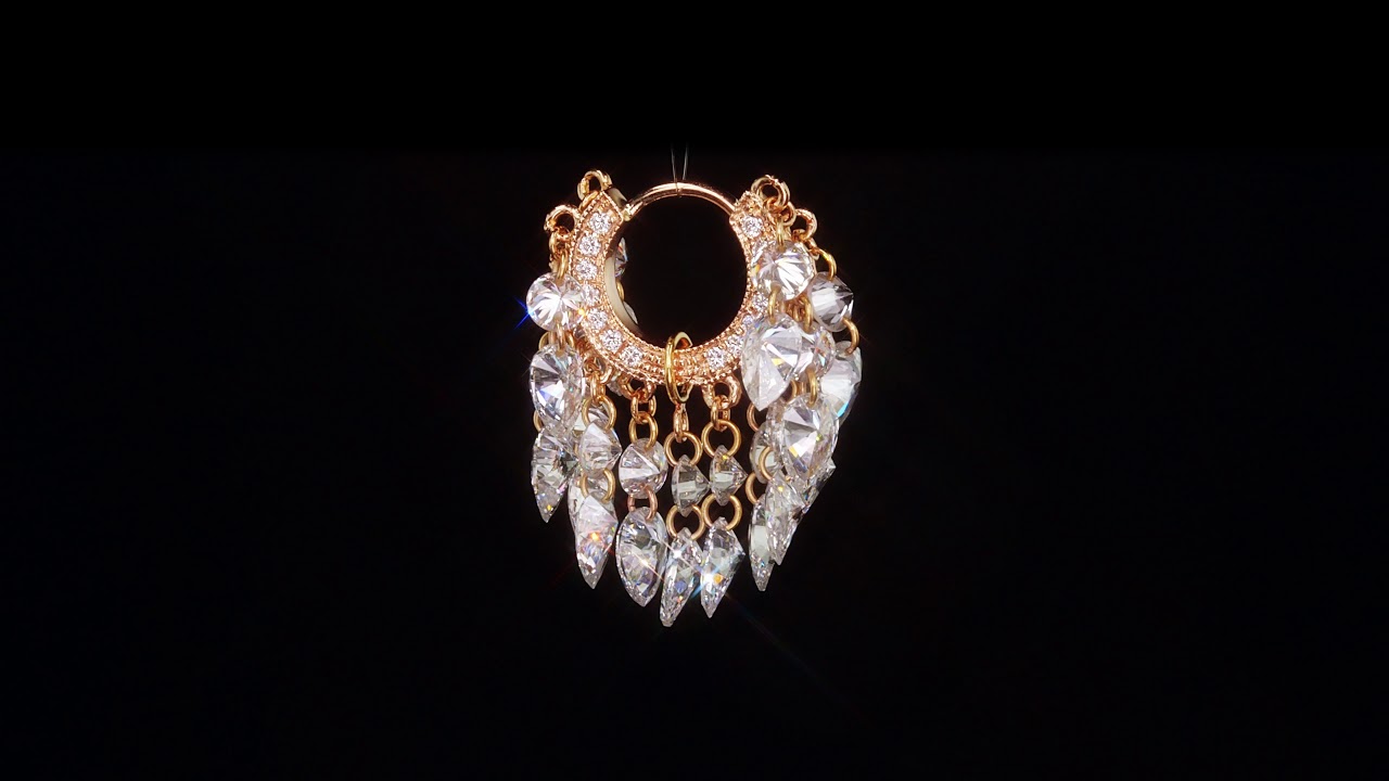 Maria Tash: Floating Diamond Tassel Hoop Earring