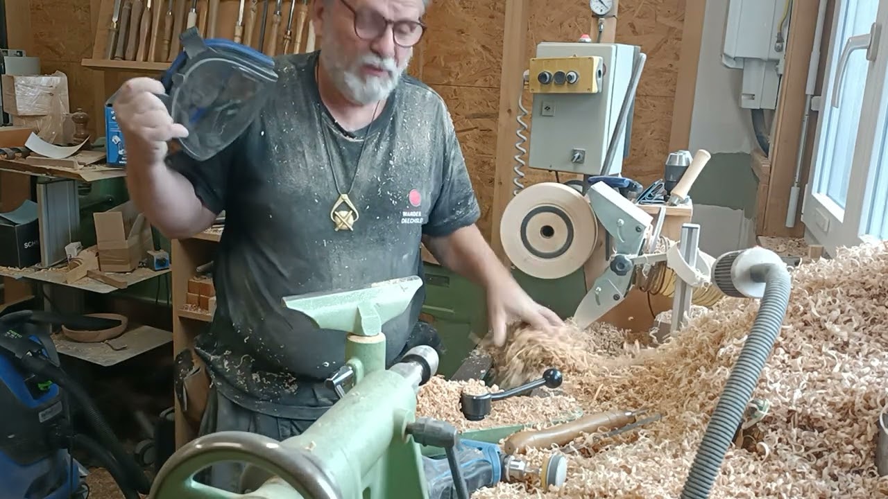 Teller Drechseln auf Vakkum