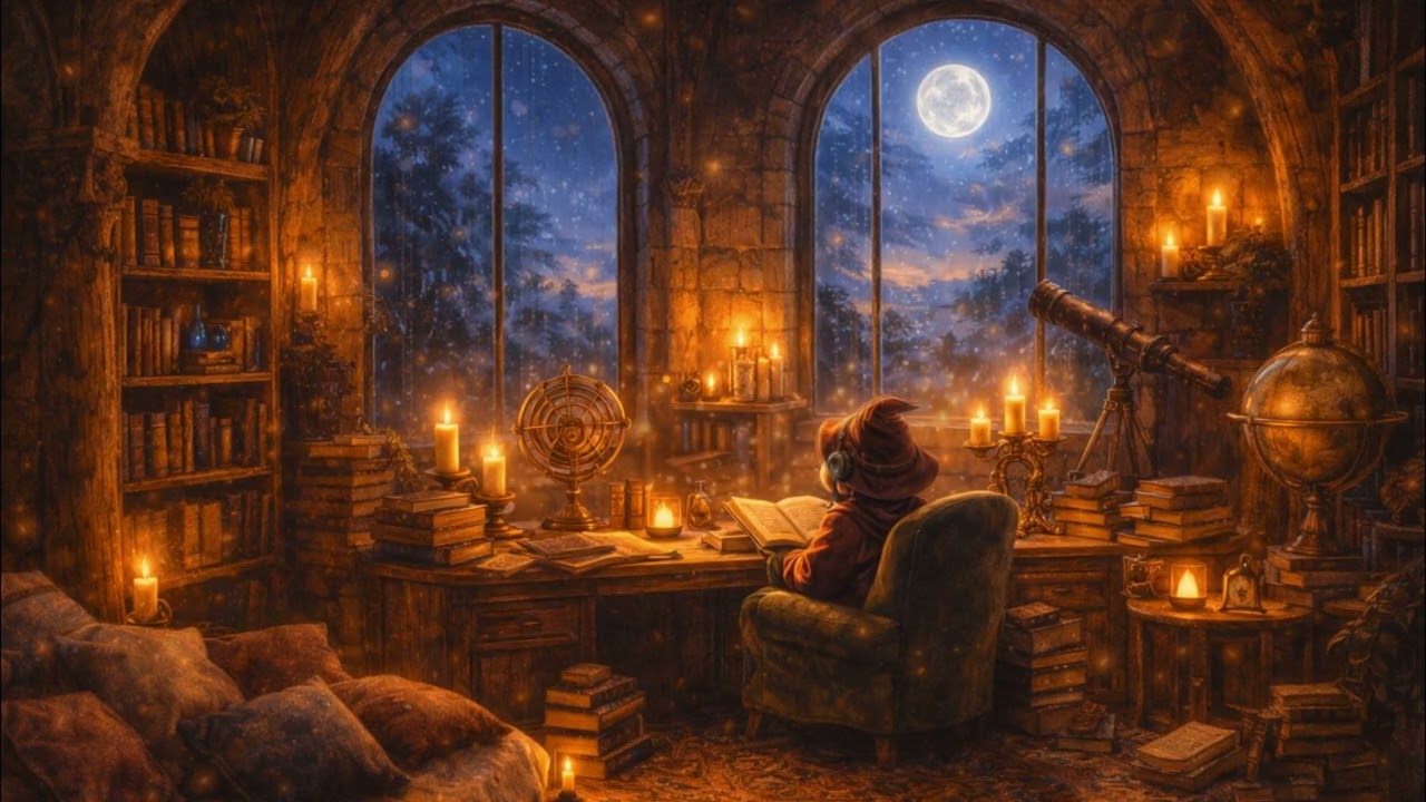 Midnight Wizard Study 🌙🕯️ Cozy Lo-Fi Beats for Focus, Reading & Night Flow