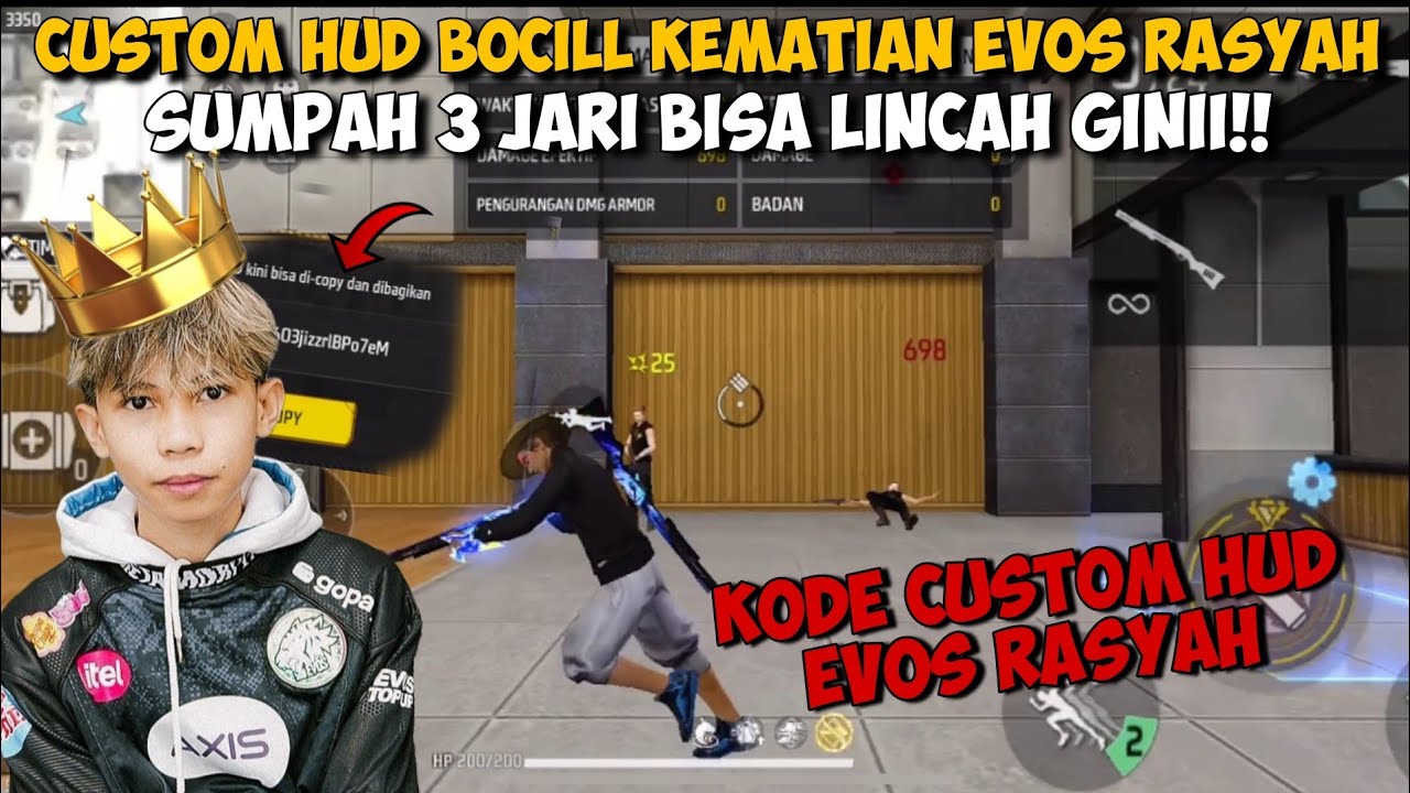 CUSTOM HUD BOCIL KEMATIAN EVOS (EVOS RASYAH) 3 JARI DAN 2 JARI PAKE SNIPER ENAK CO!! -FREEFIRE