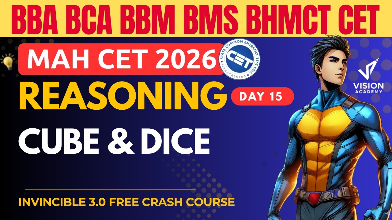 Reasoning Cube & Dice Day 15 🔥 MAH CET 2026 for BBA BCA BBM BMS BHMCT 🚀 Invincible 3.0
