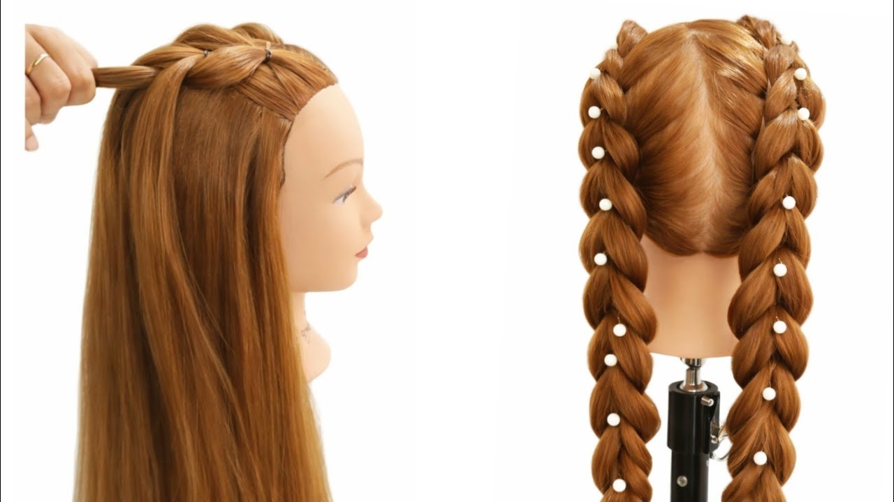 Two Bubble Braid Hairstyle | Easy Double Bubble Braid for Wedding & Party | Step by Step