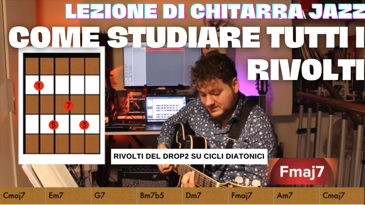 Accordi Jazz Drop 2 Lezioni di Chitarra Jazz (tutti i rivolti, cicli diatonici)