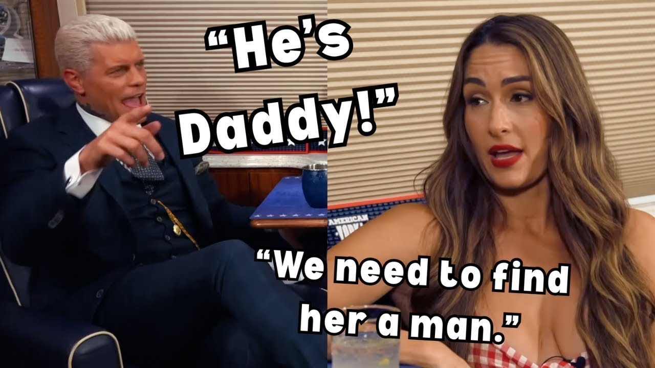 cody rhodes and nikki bella turning the podcast into a girls night in for 9 minutes