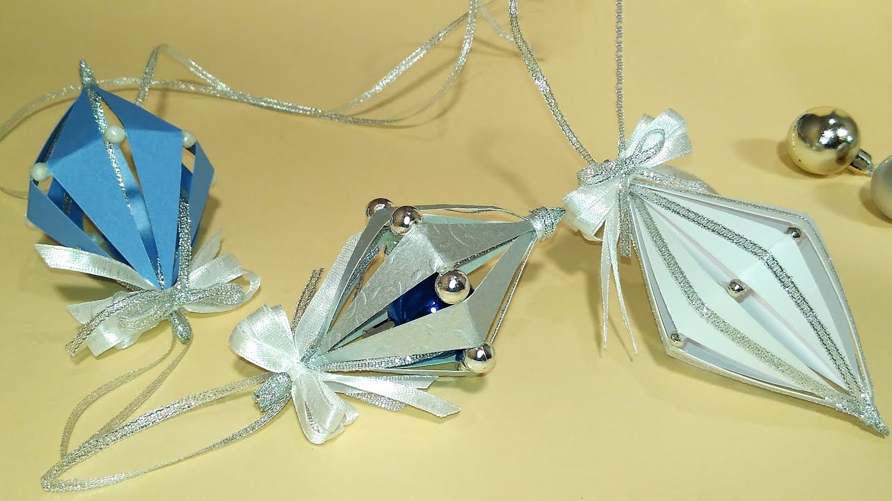 Super EASY Christmas tree ornaments from paper. Ideas for Christmas decorations #2