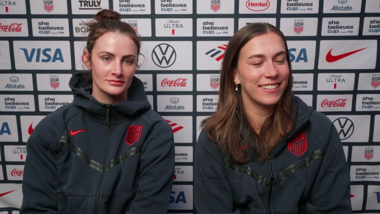 USWNT Emily Fox & Sam Coffey talk ahead of their game vs Colombia in the SheBelieves Cup