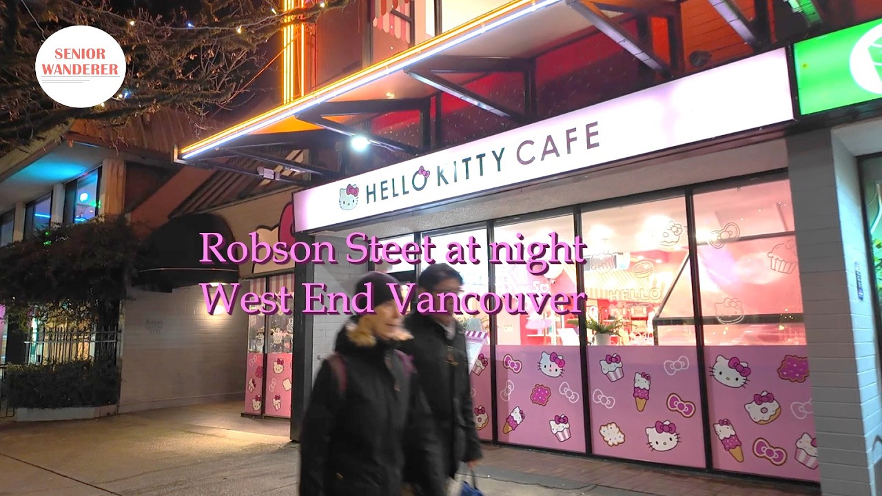 Vancouver street walk, EP358 - Robson Street at Night, West End