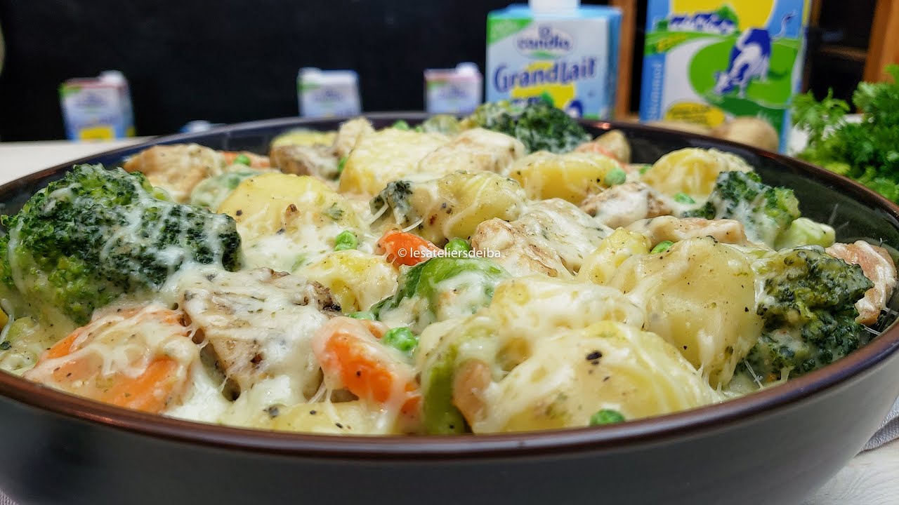 Poulet aux Pommes de Terre et Fromage avec Candia Sénégal