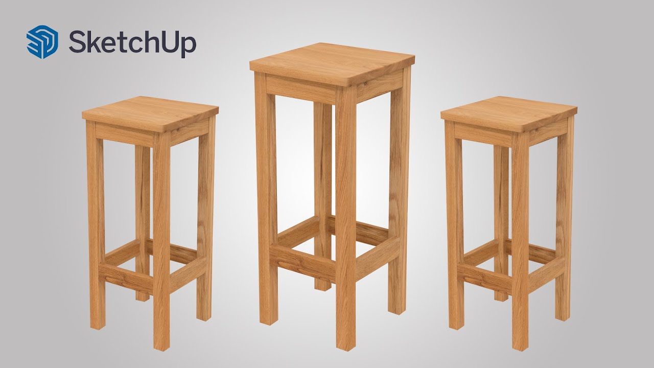 DESAIN KURSI KAYU MINIMALIS - TUTORIAL SKETCHUP