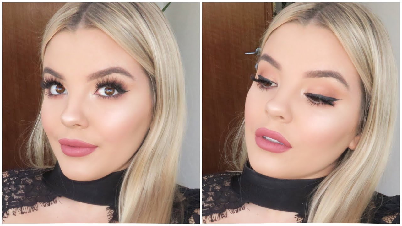 Winged Liner & Bold Lip Glam Makeup Tutorial ♡ Jasmine Hand