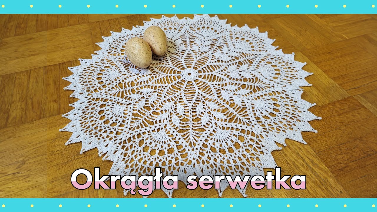Okrągła serwetka / serwetka do koszyczka wielkanocnego na szydełku