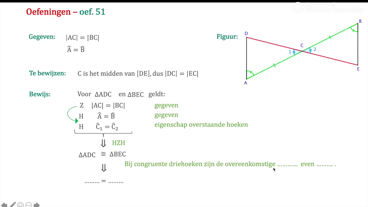 M20 Bewijzen met congruente driehoeken Deel 2 (2de jaar)