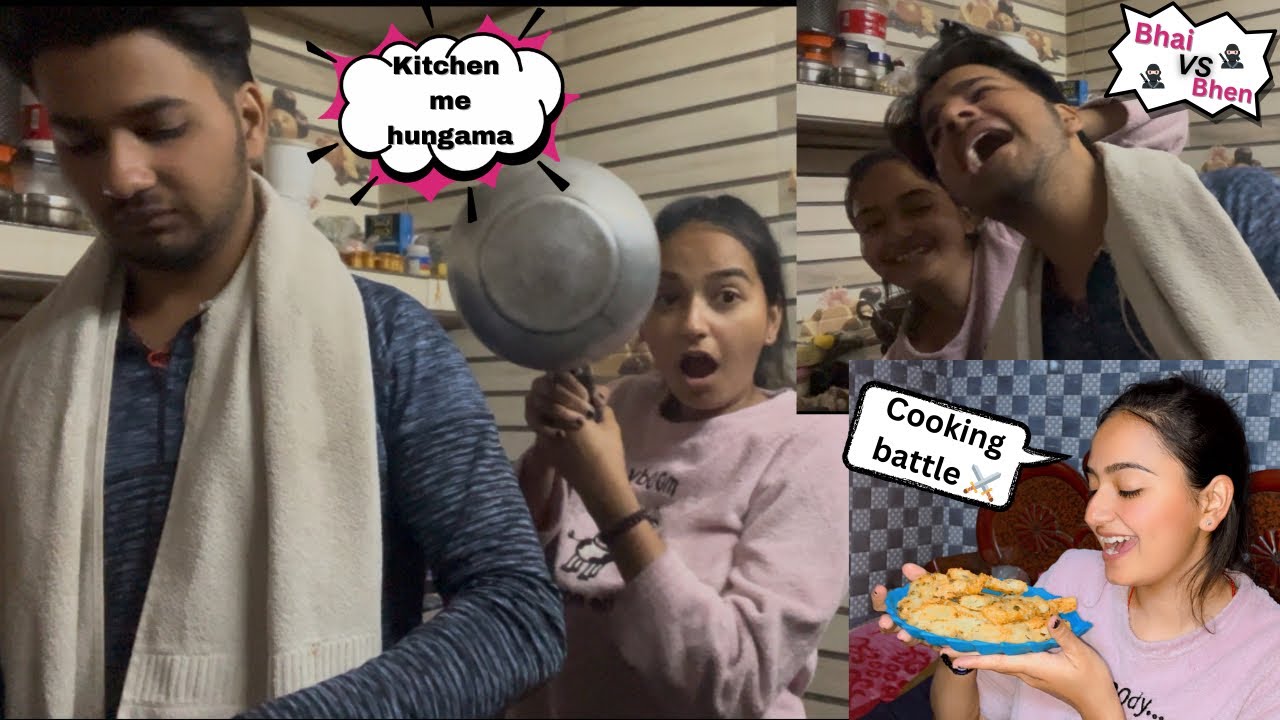 Bhai Vs Bhen Cooking Challenge 🍽️🥳|| Riyavermaofficial12