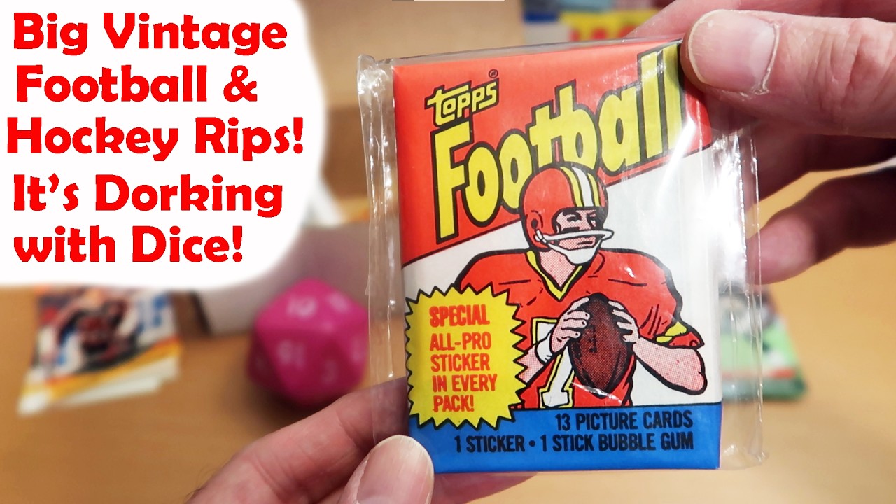 Big Vintage Football & Hockey Packs! Dorking with Dice!