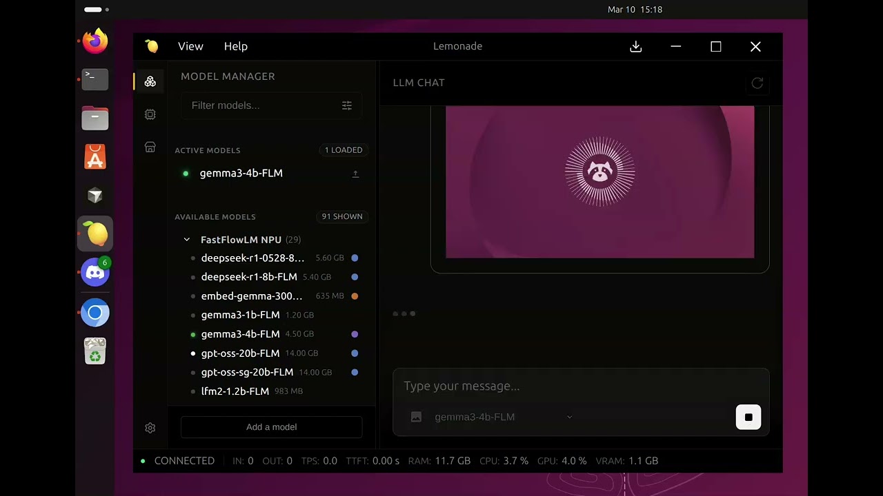 Run LLMs on AMD Ryzen&trade; AI NPU in Linux (Ubuntu🦝 + Lemonade🍋 + FastFlowLM)