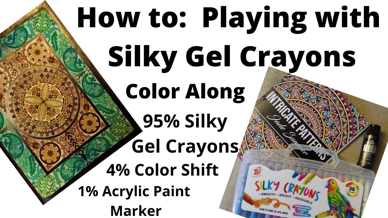 Tutorial, Color Along: Experimenting with Silky Gel Crayons and Color Shift Paint in Jade Summer
