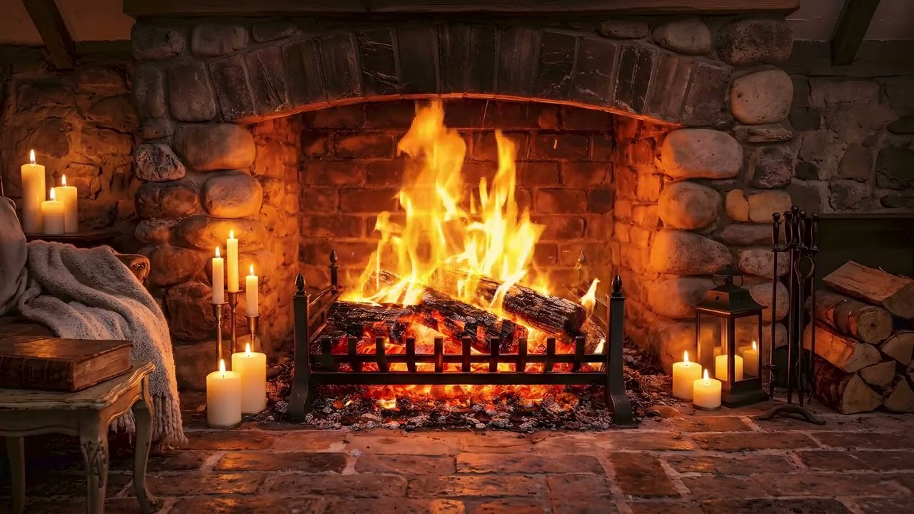 Soothing Fireplace Spring for Studying 📙 Crackling fireplace, Birdsong 🔥Fireplace Ambience