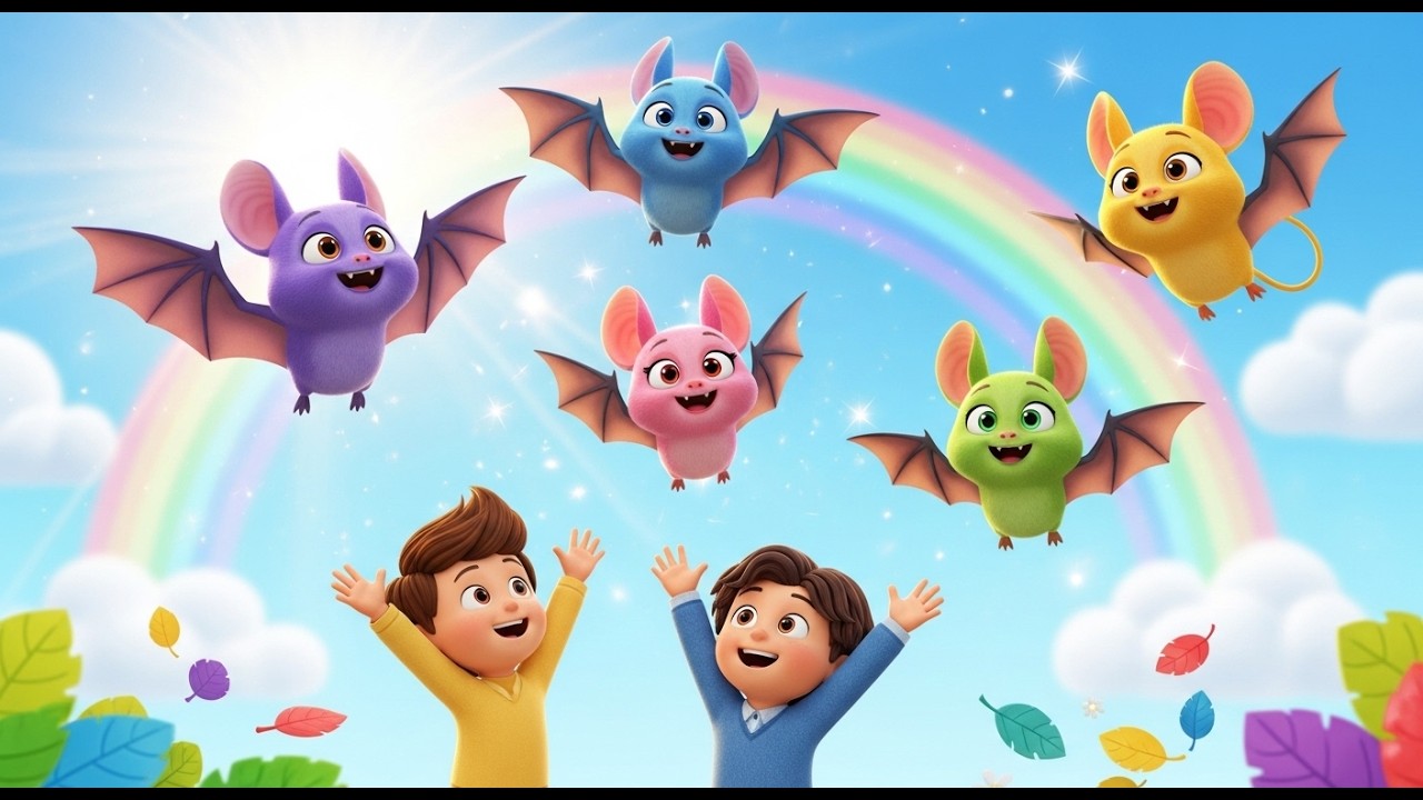 Five Little Bats Flap Flap Flap 🦇 | Spooky Fun Counting Song & Nursery Rhymes