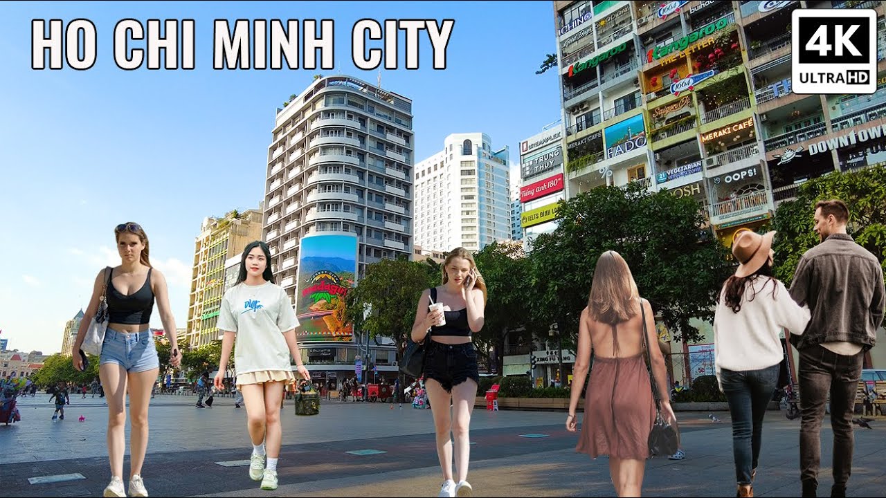 Beautiful Ho Chi Minh City | Weekend Walk in City Downtown | Nguyen Hue Street | Walking Tour [4K]