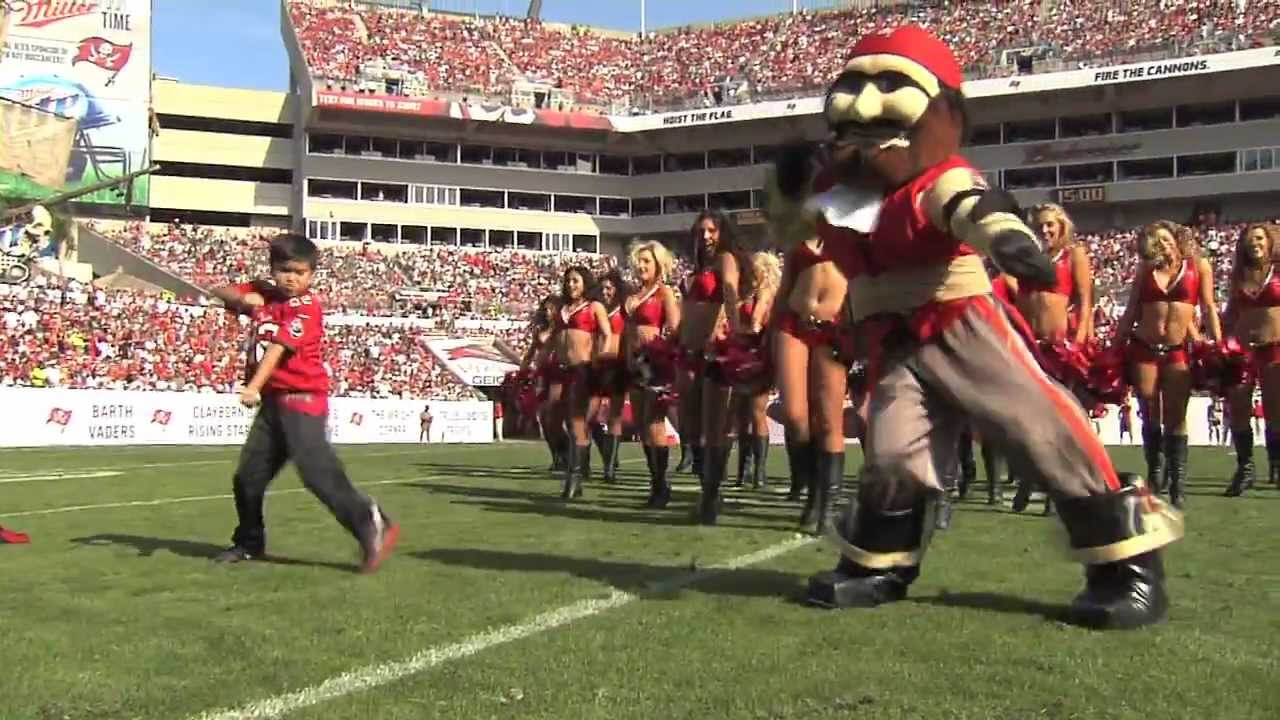 Gangnam-Dougie-Style 2 featuring Tampa Bay Buccaneers Cheerleaders, Capt. Fear & Little Fear.