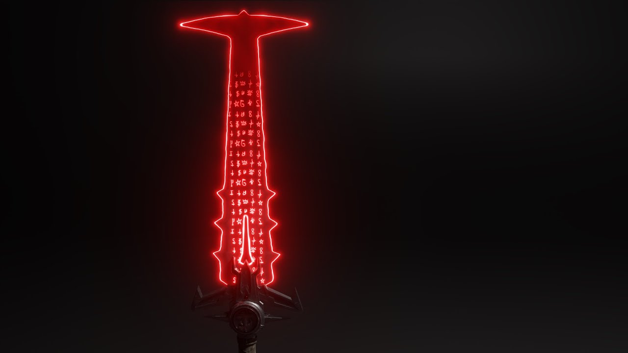 Doom Slayer's Crucible Creation time lapse (x20 speed). Made with Blender.