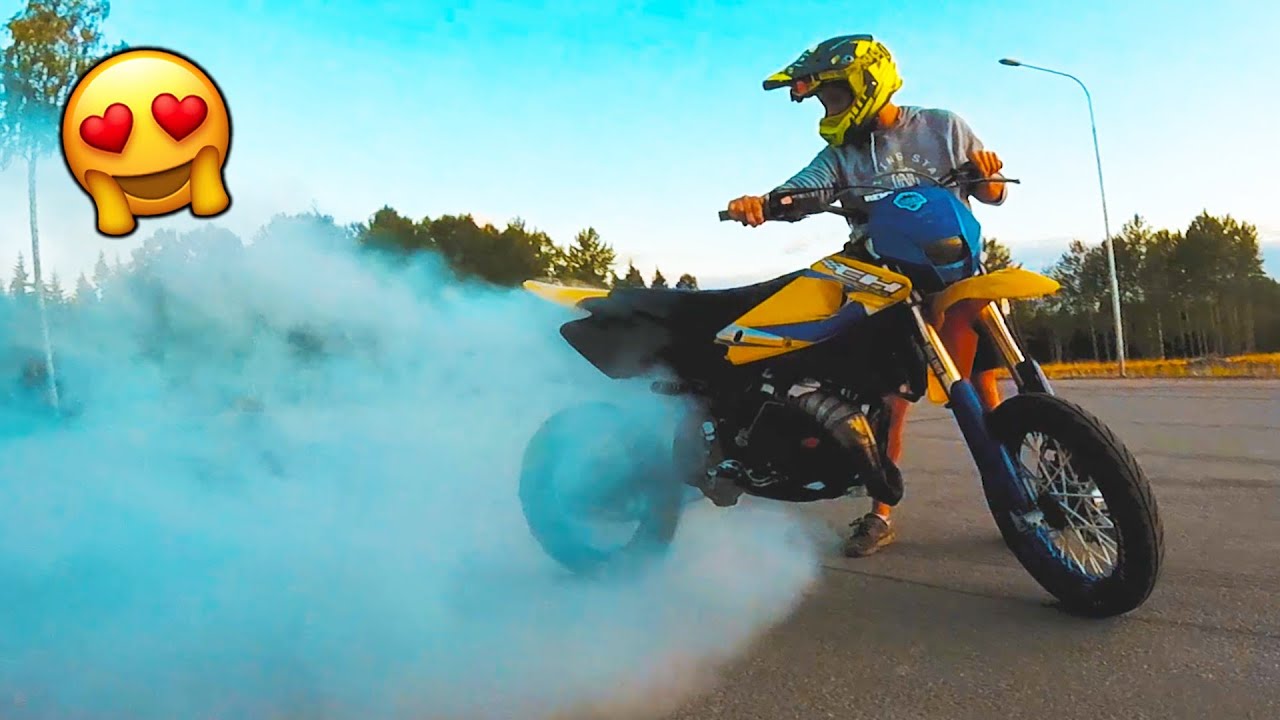 Crazy Burnouts and Wheelies | 70/50cc Moped Stunting Sweden | 75cc CH Racing and Beta RR