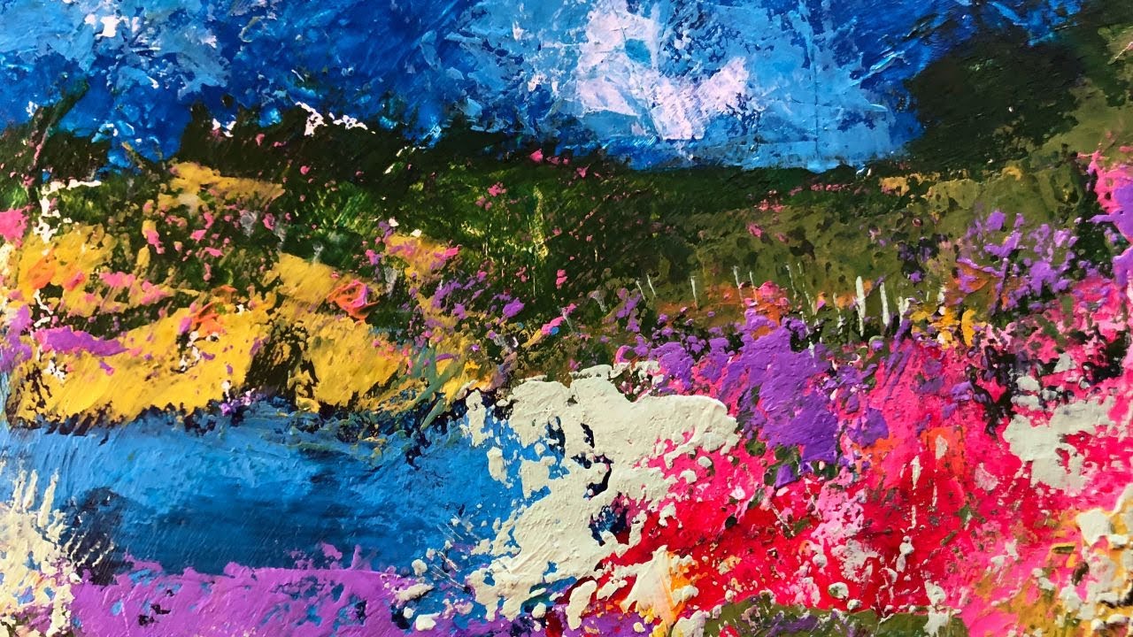 EASY Acrylic Painting Technique On Canvas/ Colorful Abstract Painting