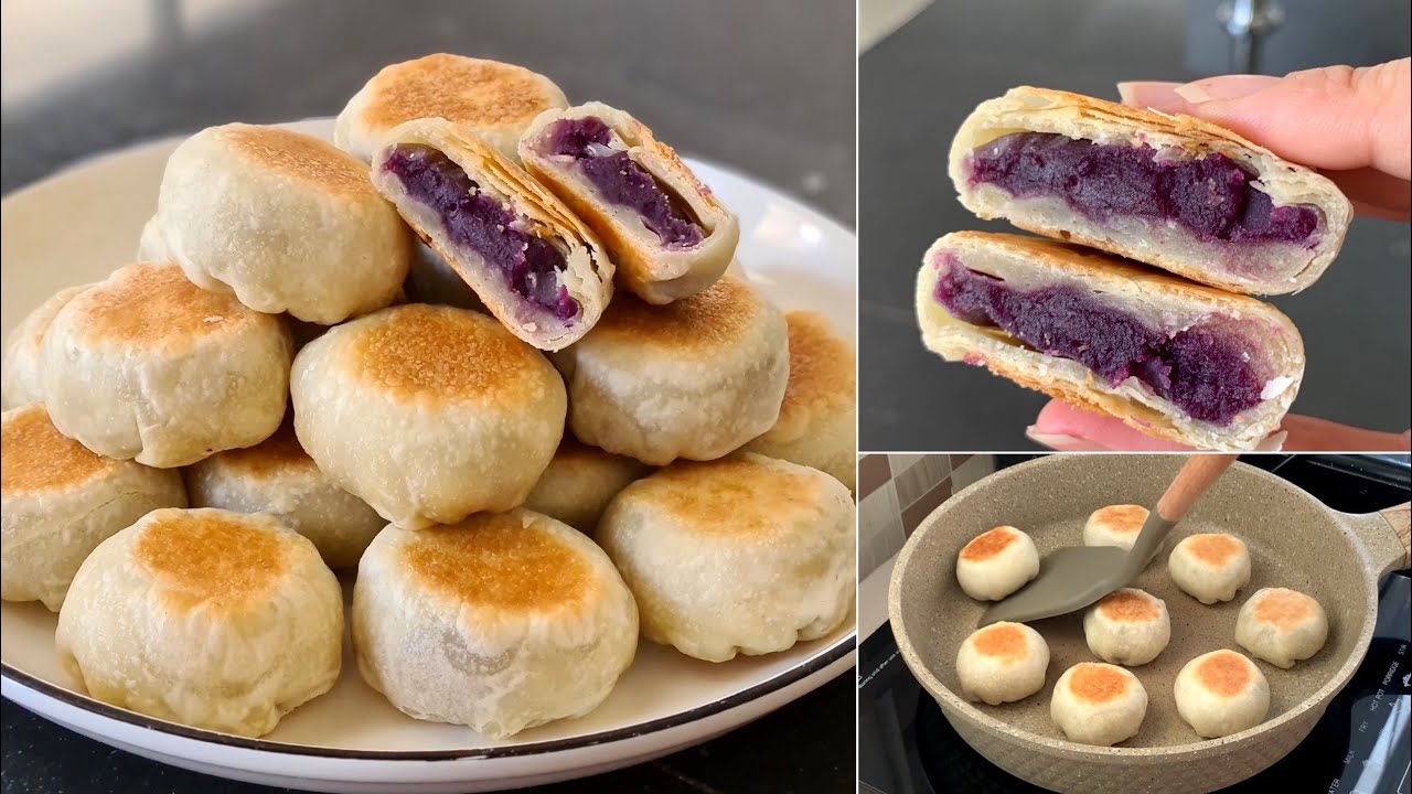Sini saya kasih cemilan enak tanpa oven. Siapkan teflon kalian. Bakpia ubi ungu