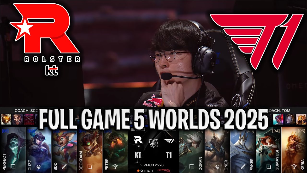 BEST GAME OF WORLDS!😱 - KT vs T1 Game 5 WORLDS 2025 GRAND FINALS | KT ROLSTER vs T1 G5 WORLDS 2025